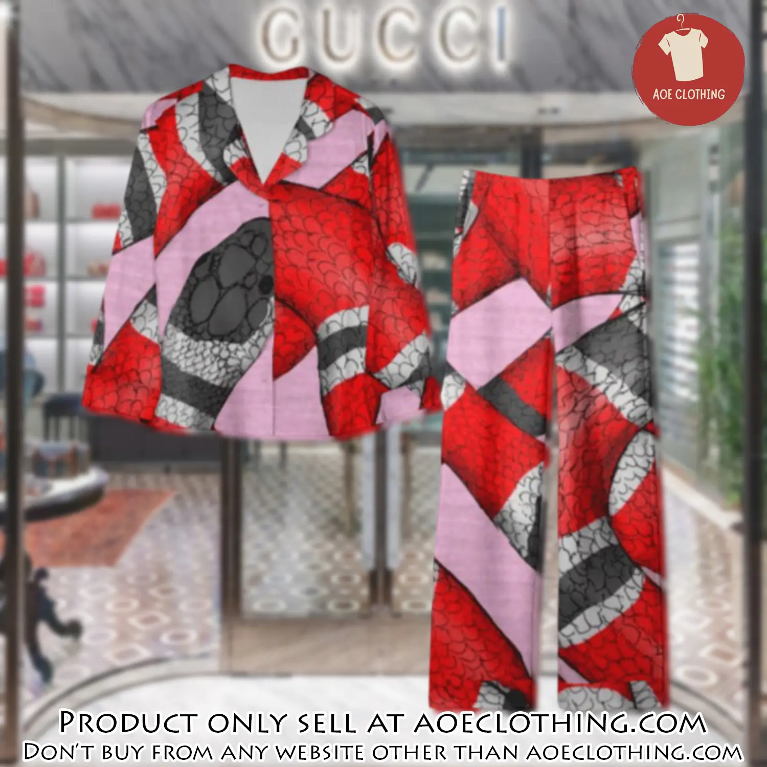 Trending luxury gc satin pajama set pjs1062 aoe2602984